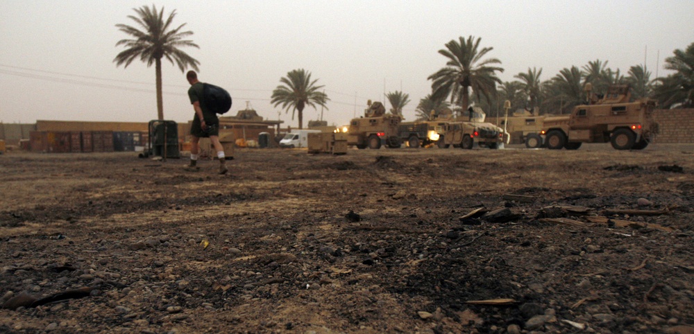 Fire destroys post, Marines persevere