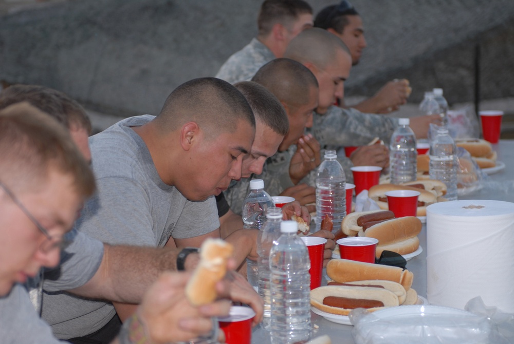 Soldiers celebrate Independence Day