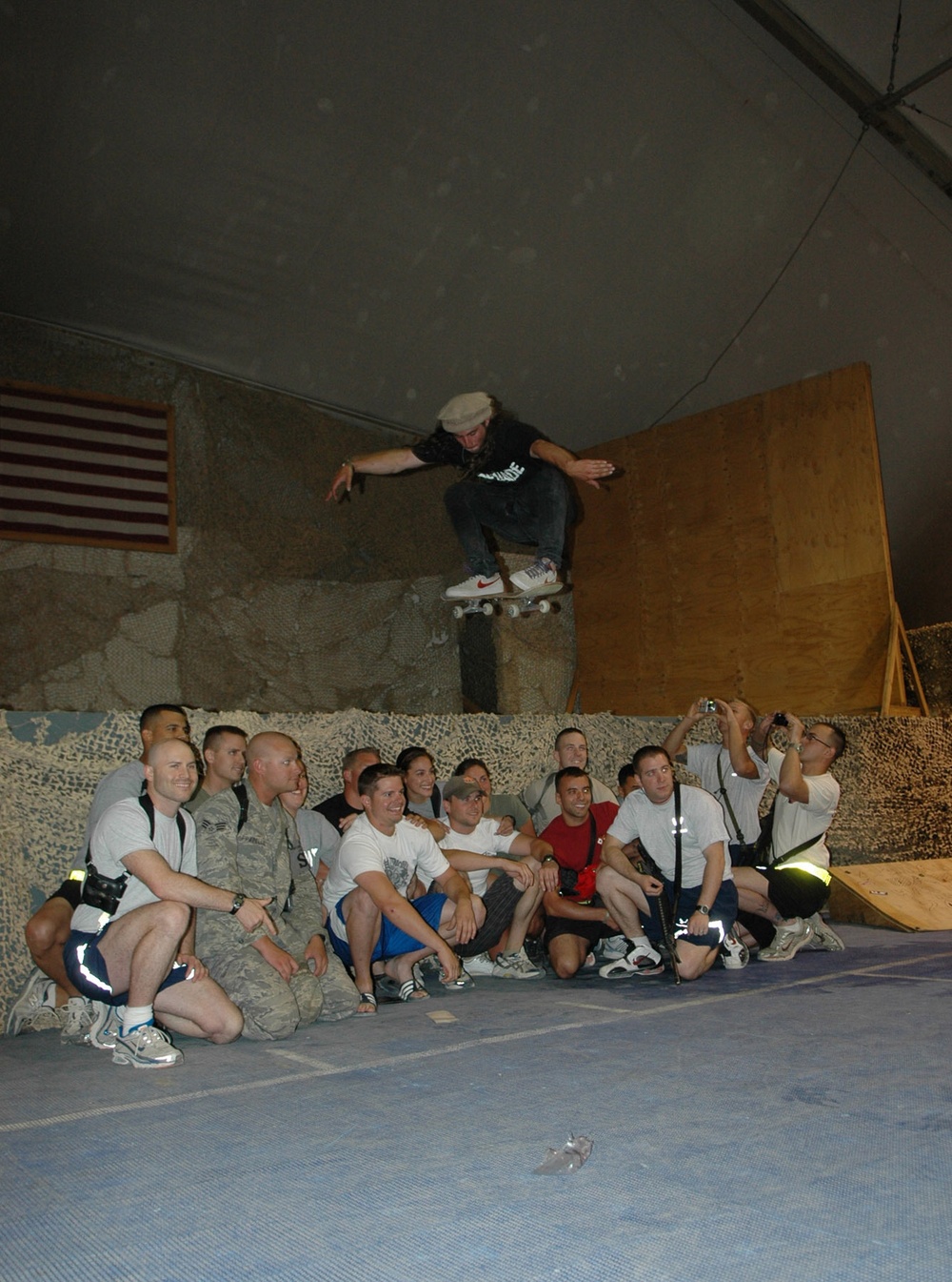 Visiting X-Games athletes experience extreme living - Soldier style