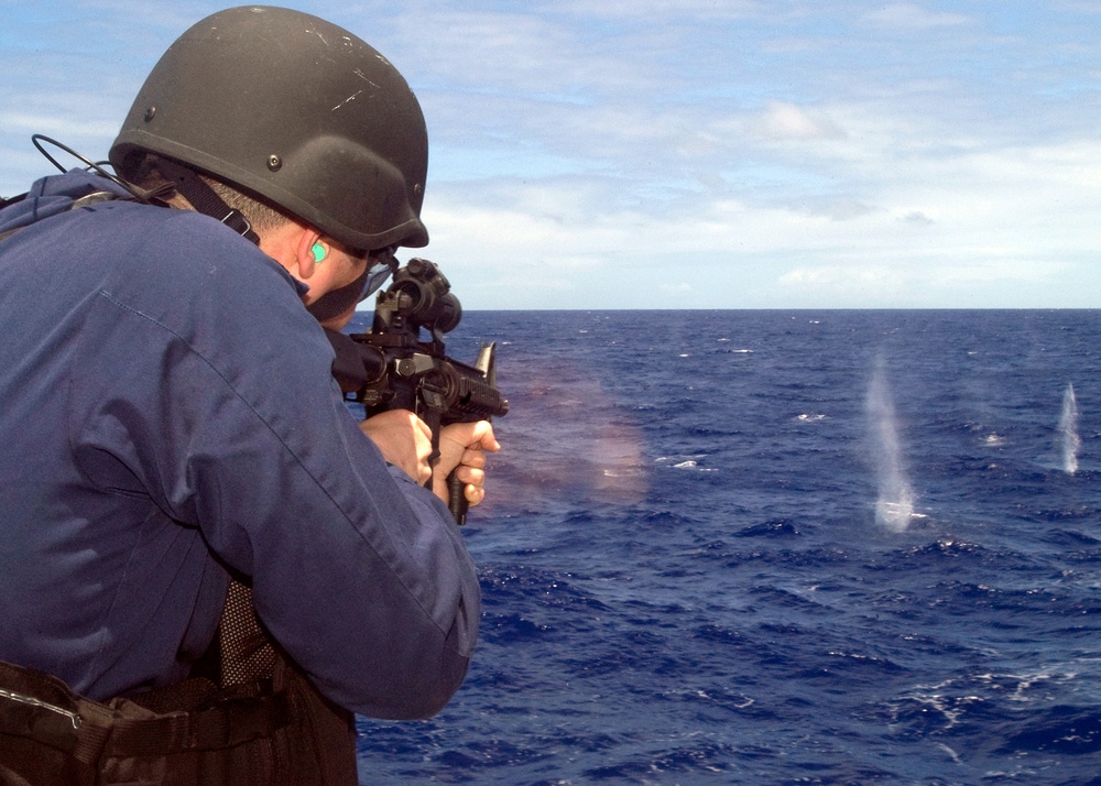 USS Fitzgerald Sailors Conduct Weapons Training