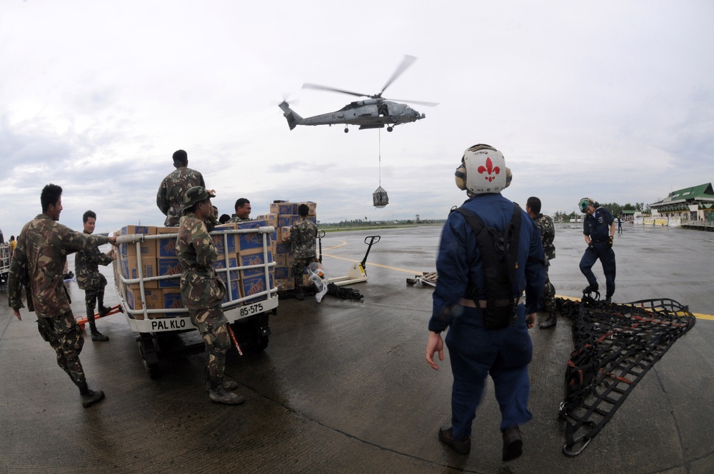 Delivering Supplies for Relief Efforts for Typhoon Fengshen