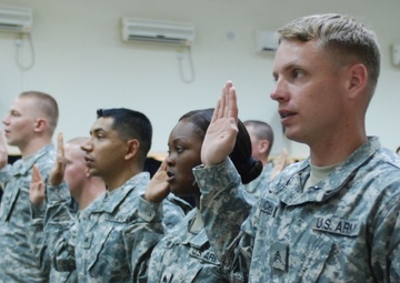 Welcoming new leaders-1st Sustainment brigade inducts newly promoted NCO's