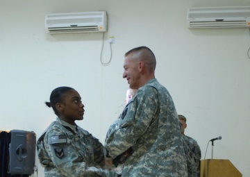 Welcoming new leaders-1st Sustainment brigade inducts newly promoted NCO's