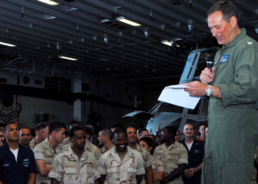 General quarters drill aboard USS Peleliu