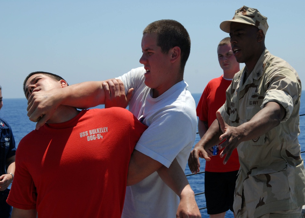 Force protection drill aboard USS Bulkeley