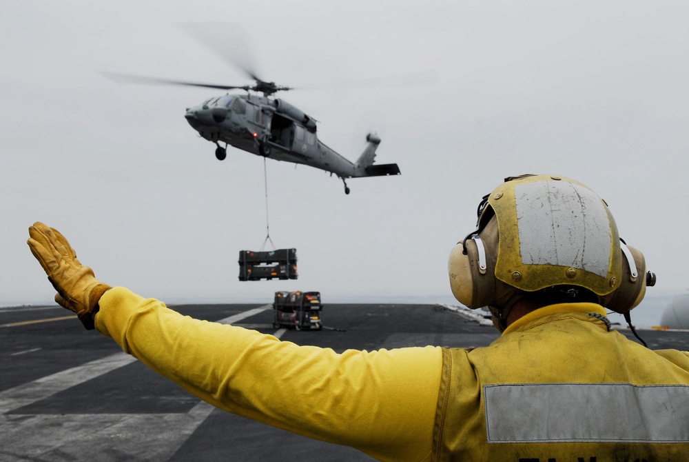 Ammunition delivery for USS Stennis