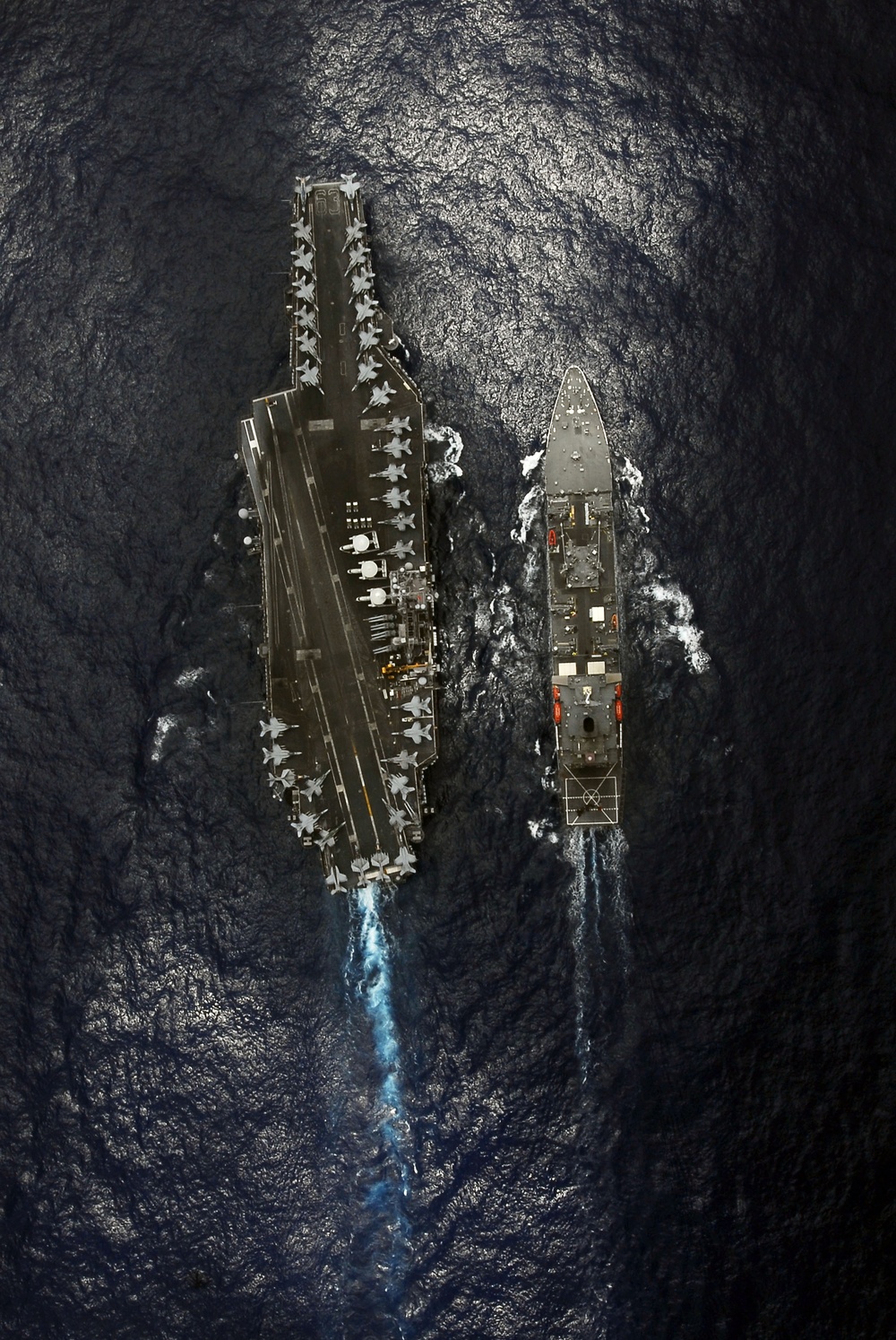 Refueling time for USS Kitty Hawk