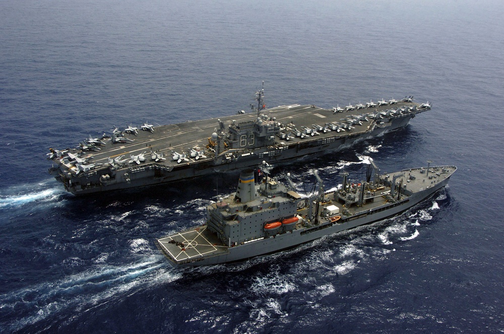 Refueling time for USS Kitty Hawk