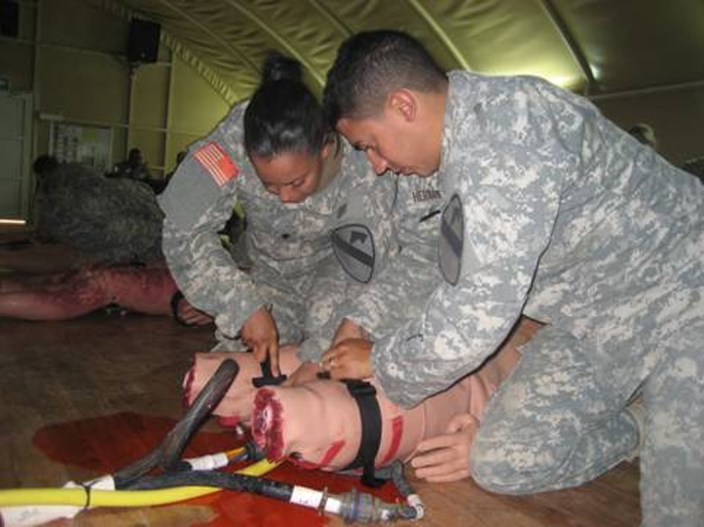 Soldiers refresh medical skills at simulation training center