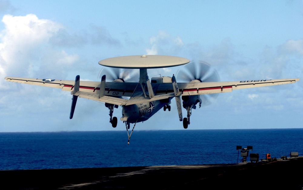 A Hawkeye ready to land on USS Stennis