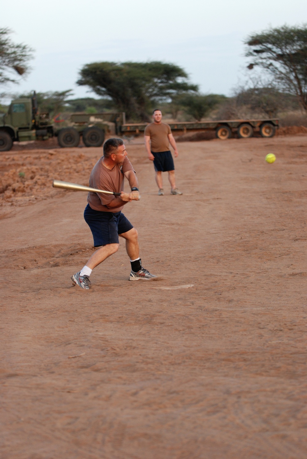 At work and play during well drilling in Kenya
