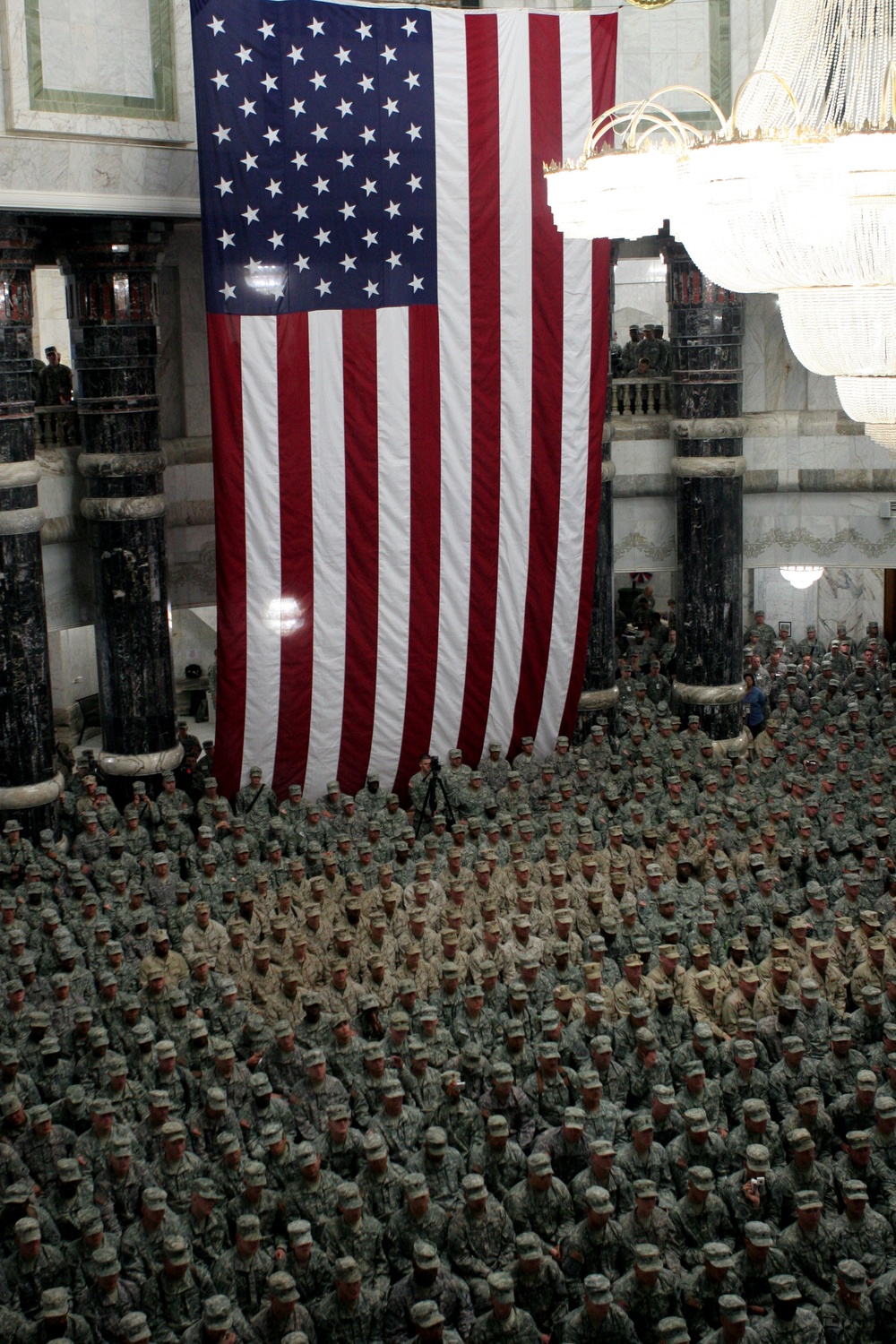 Commander of Troops in Iraq Reenlists 3rd MAW Marines and Sailors