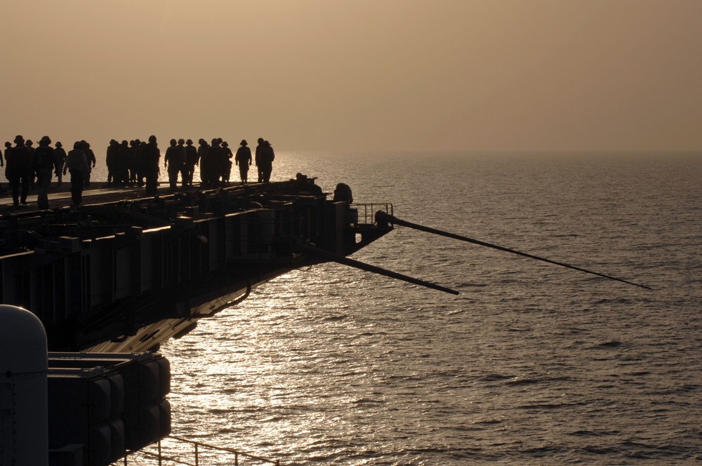 Sunrise activity aboard USS John C. Stennis