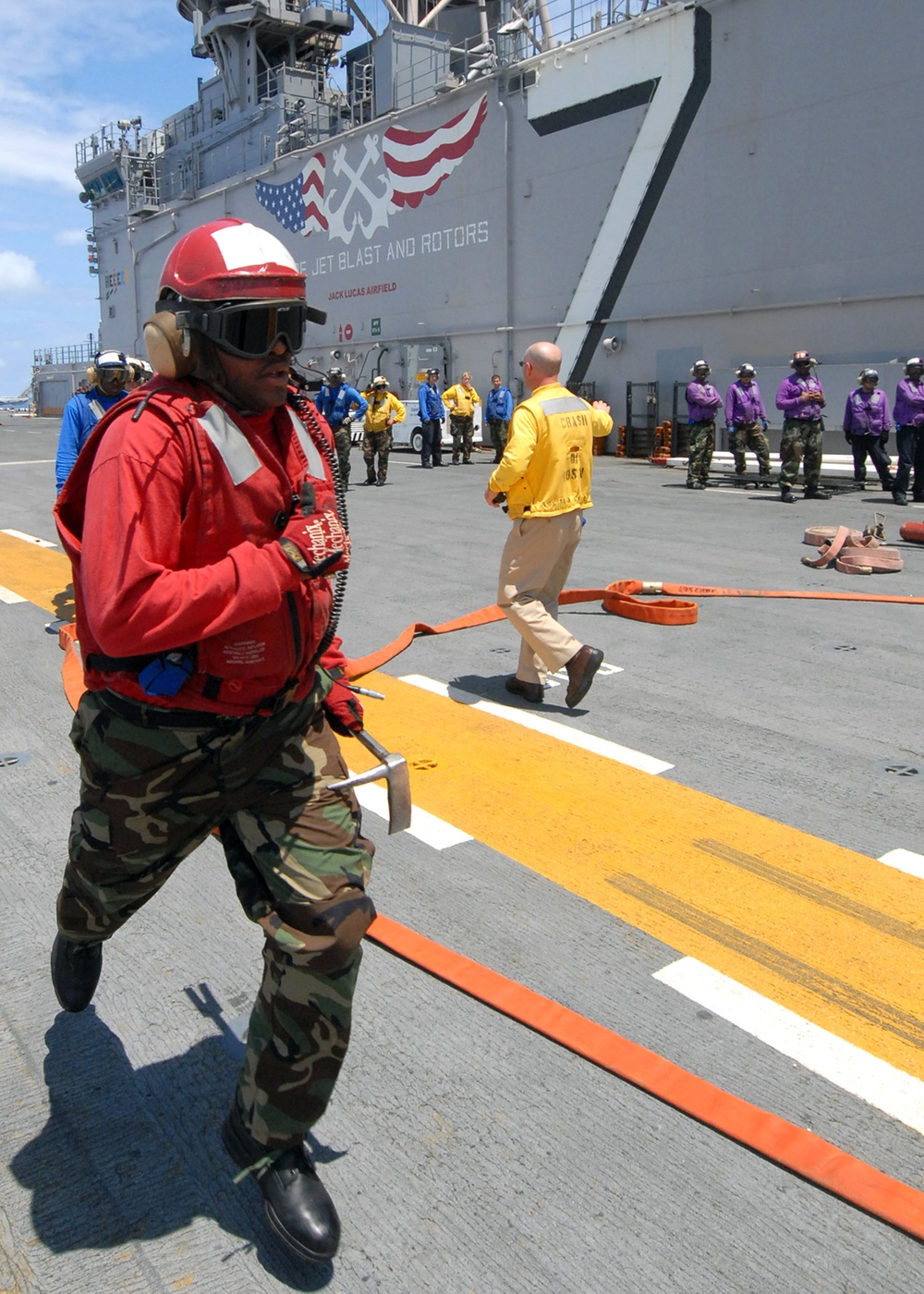 Fire drill aboard USS Iwo Jima