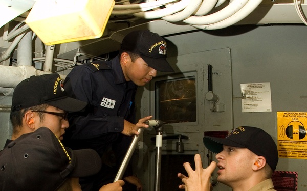 Tour of engineering spaces on USS Shiloh
