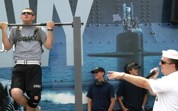 Pull-up challenge at air show