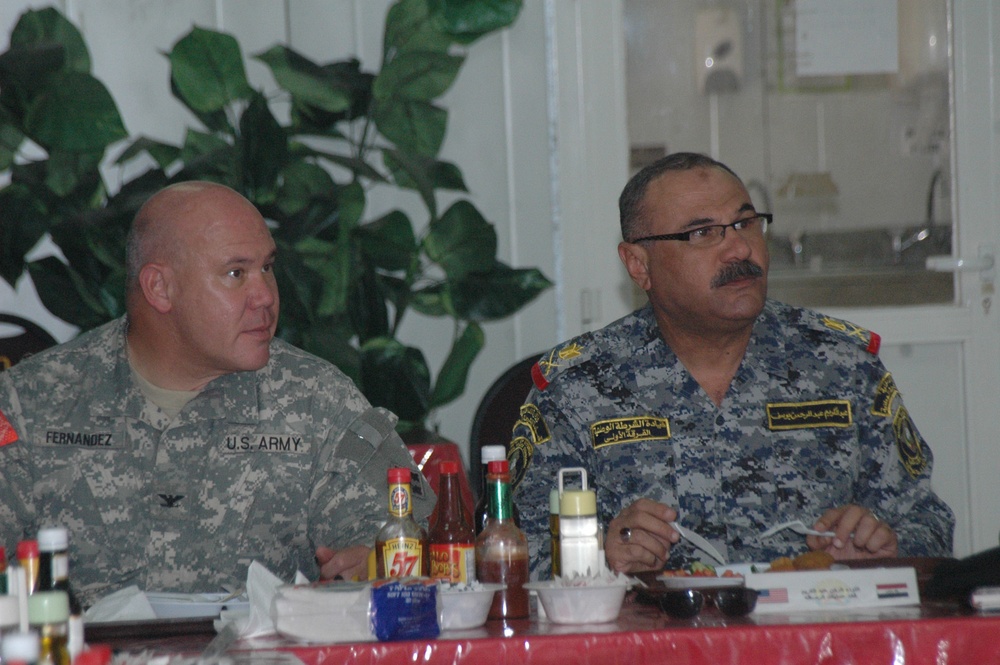 National Police commanding general meets ISF leaders on FOB Loyalty