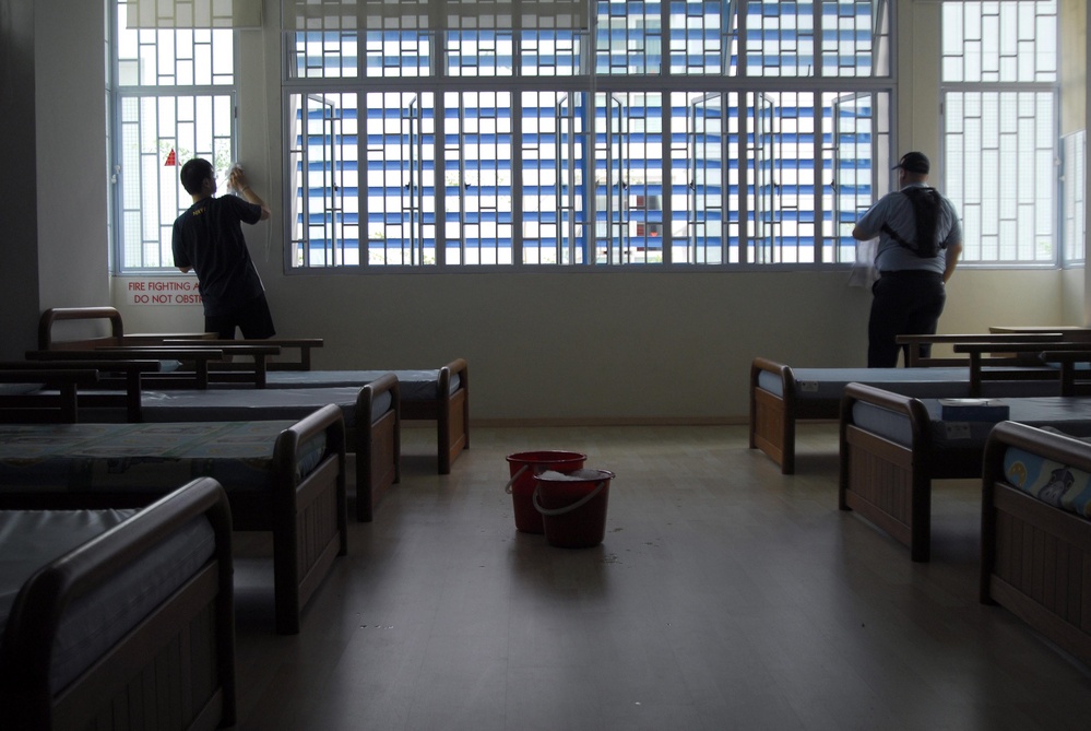 Sprucing up for community project in Singapore