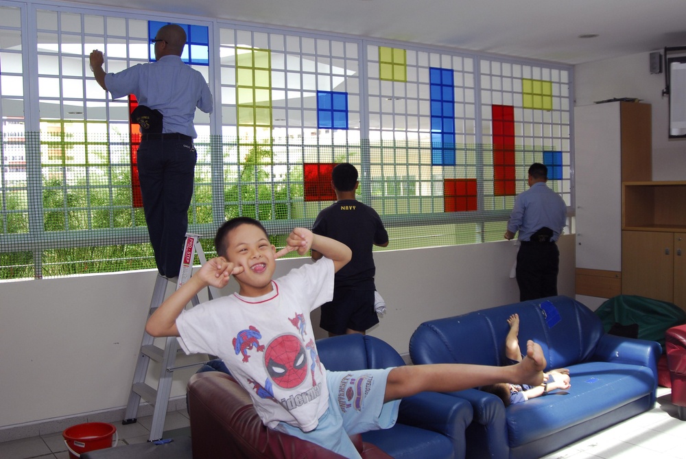 Sprucing up for community project in Singapore