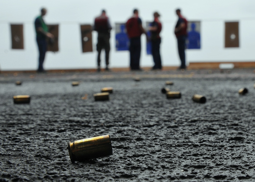 Fire exercise aboard USS Abraham Lincoln