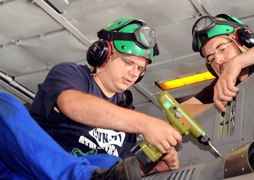 French sailors aboard USS Roosevelt