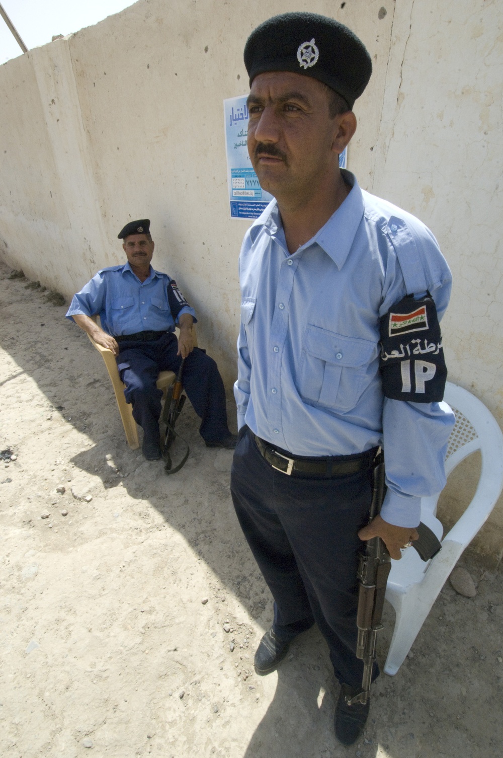 Iraqi Police Stands Guard