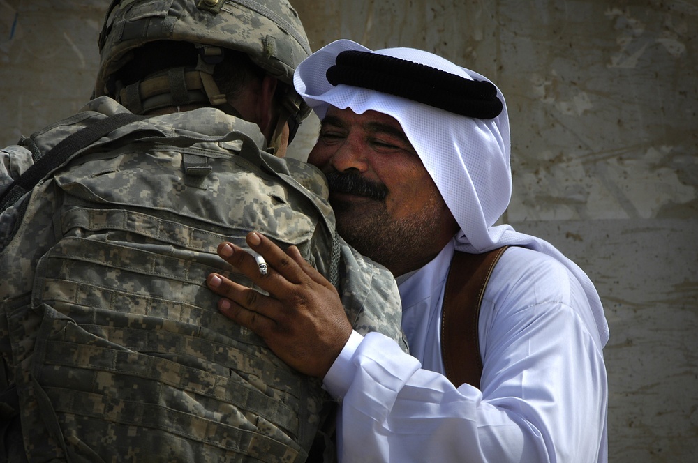 U.S. Soldiers Conduct Security at New School