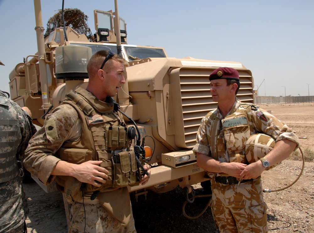 British Command Master Driver visits COB Basra to be briefed on the COUGAR