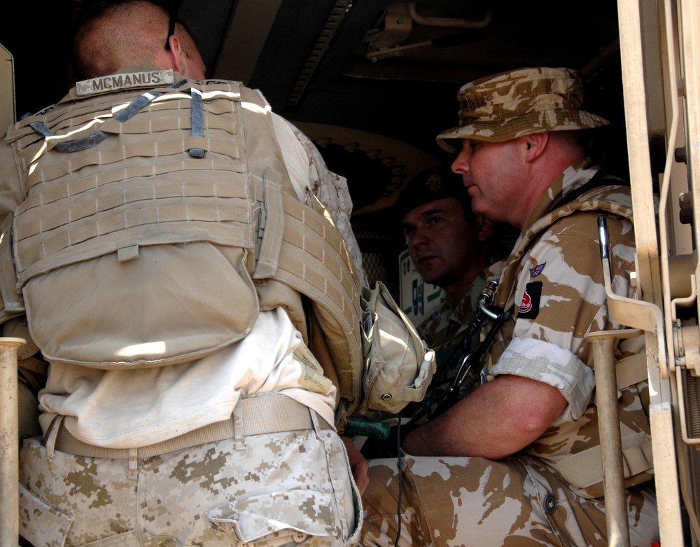 British Command Master Driver visits COB Basra to be briefed on the COUGAR