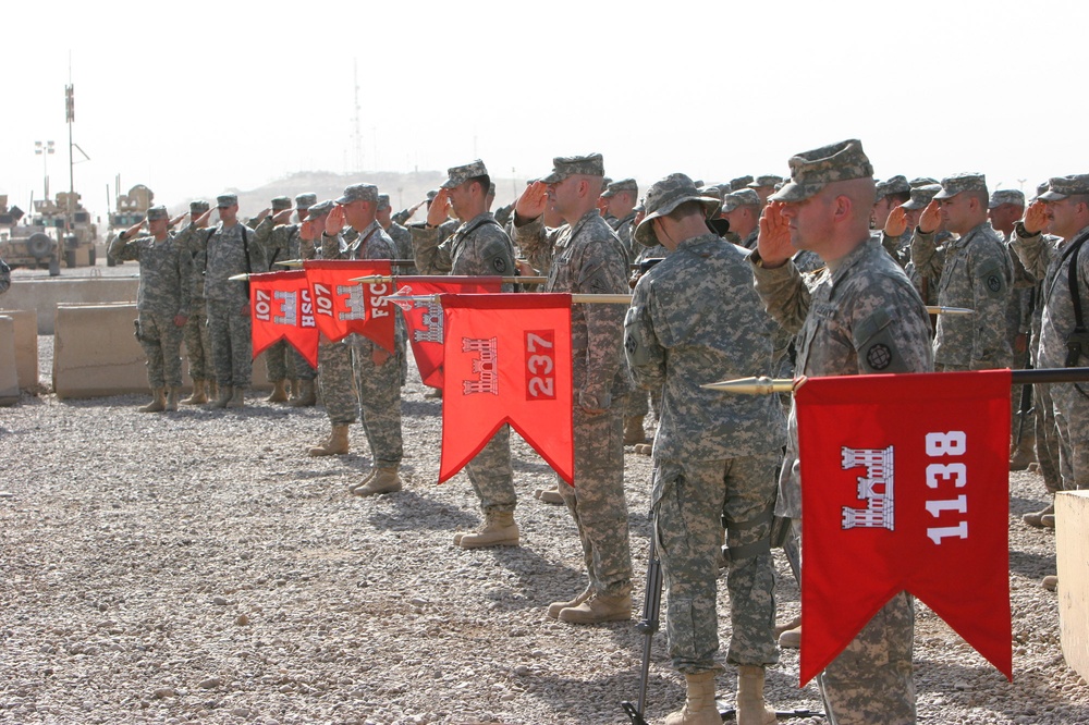 Mississippi Soldiers from the 890th Engineer Battalion relieve the 107th Engineer Battalion