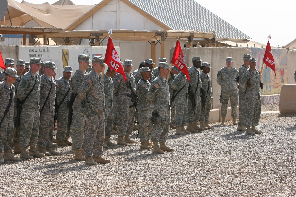 Mississippi Soldiers from the 890th Engineer Battalion relieve the 107th Engineer Battalion