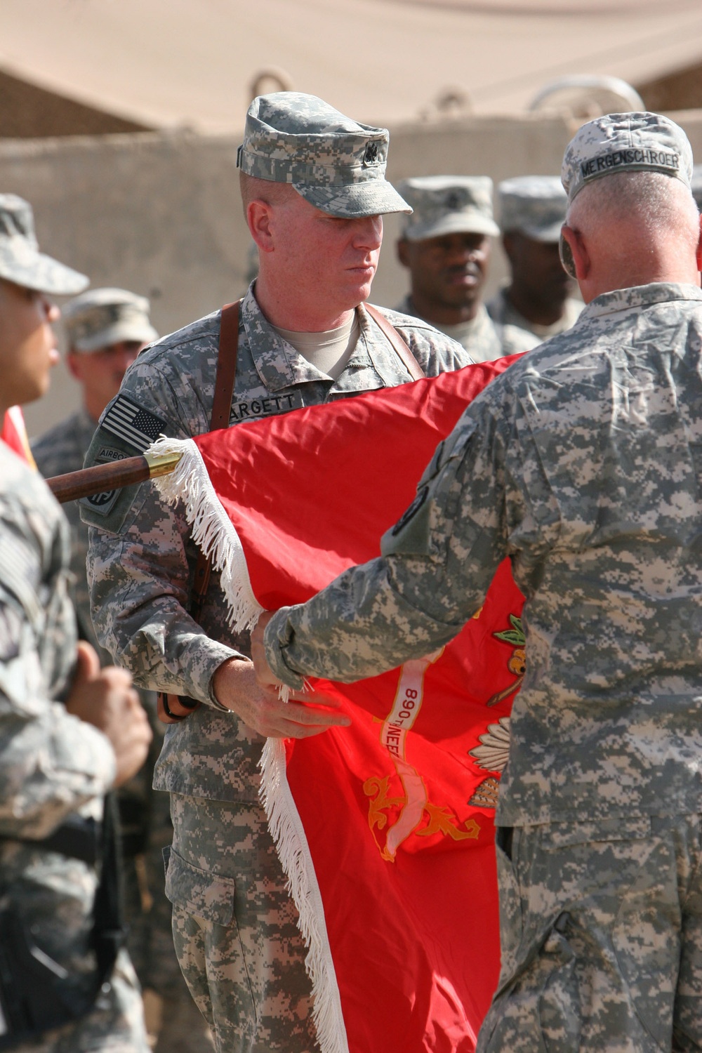 Mississippi Soldiers from the 890th Engineer Battalion relieve the 107th Engineer Battalion