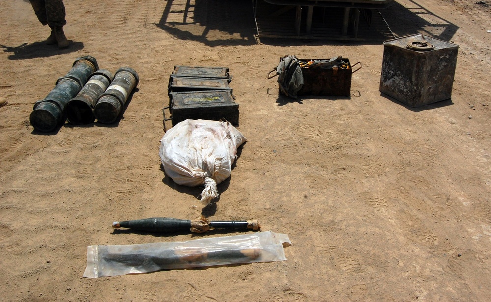 Wolfhounds find and destroy a weapons cache