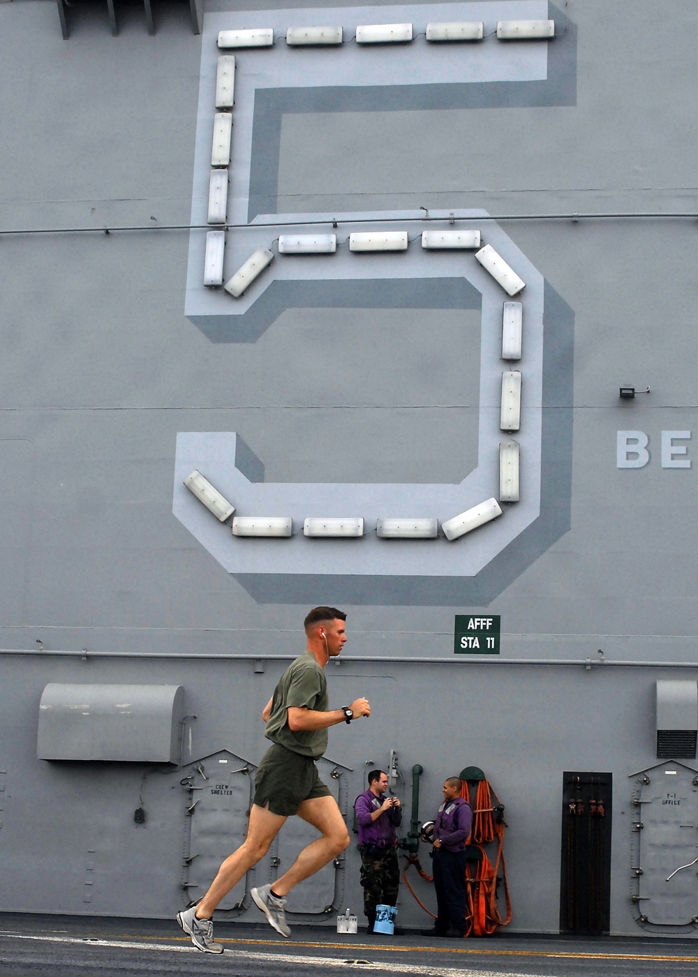 Working out on the flight deck