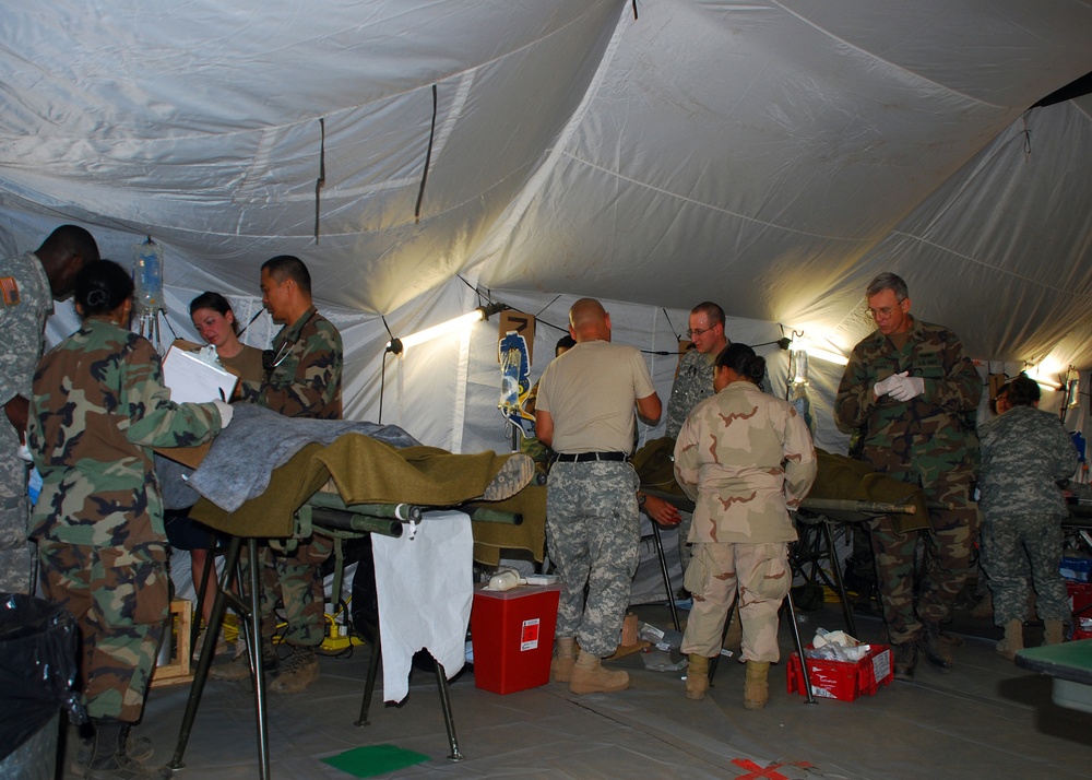 Mass Casualty Drill at Camp Peguero Battle Aide Station