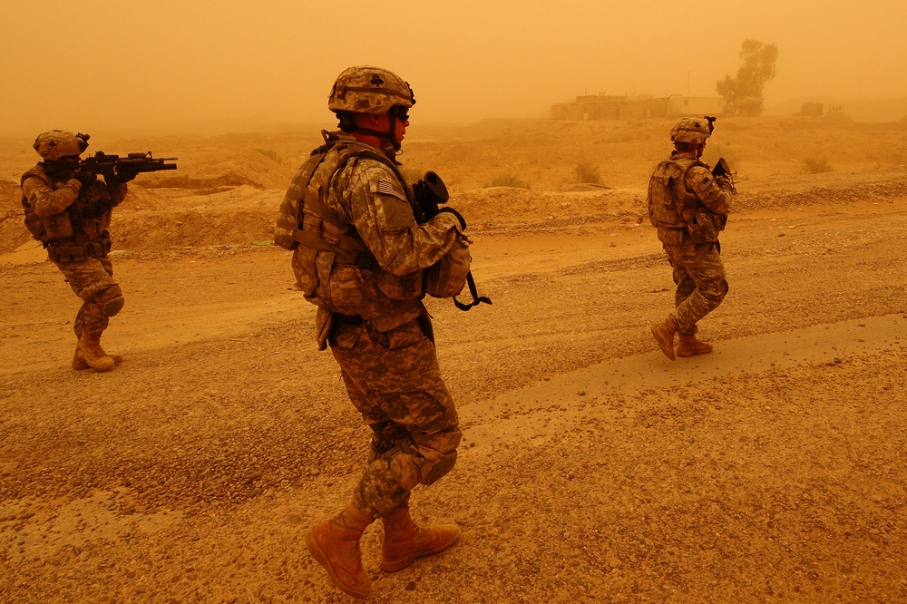Working during a sandstorm