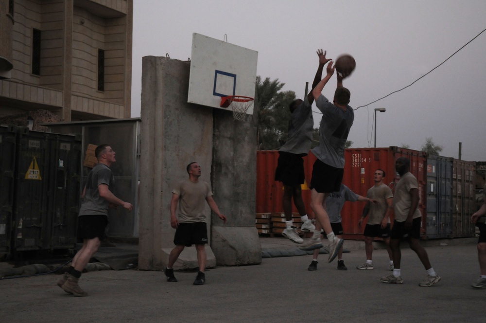Task Force Plays Basketball Prior to Mission