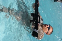 Marines keep their heads above water in challenging swim instructor course