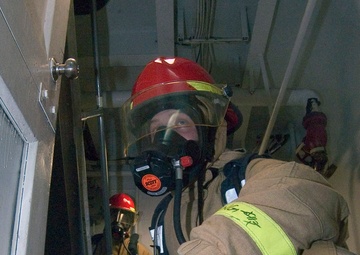 general quarters drill aboard USS Blue Ridge