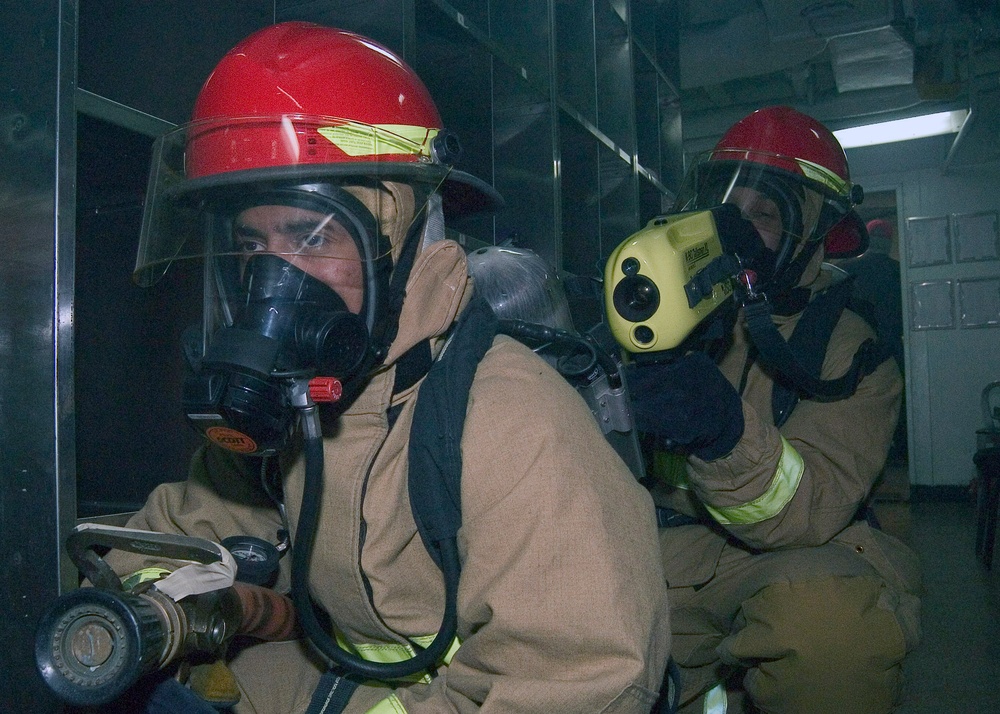 General Quarters drill aboard USS Blue Ridge