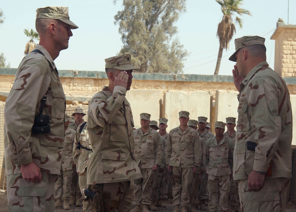 Transfer of Authority ceremony at Camp Ramadi