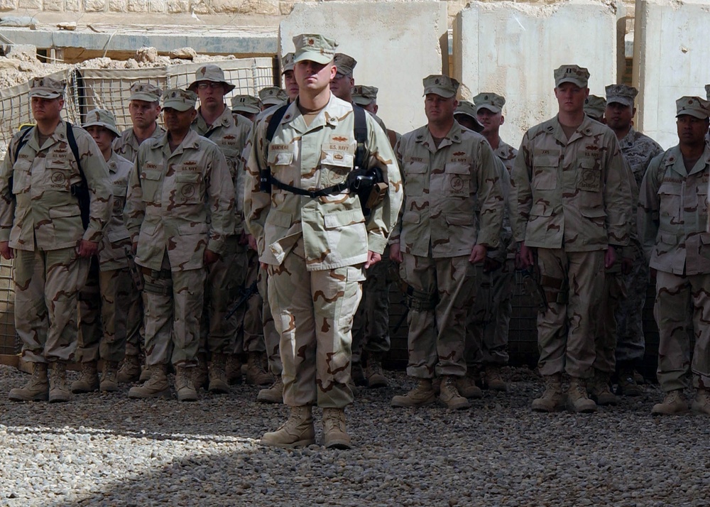 Transfer of Authority ceremony at Camp Ramadi