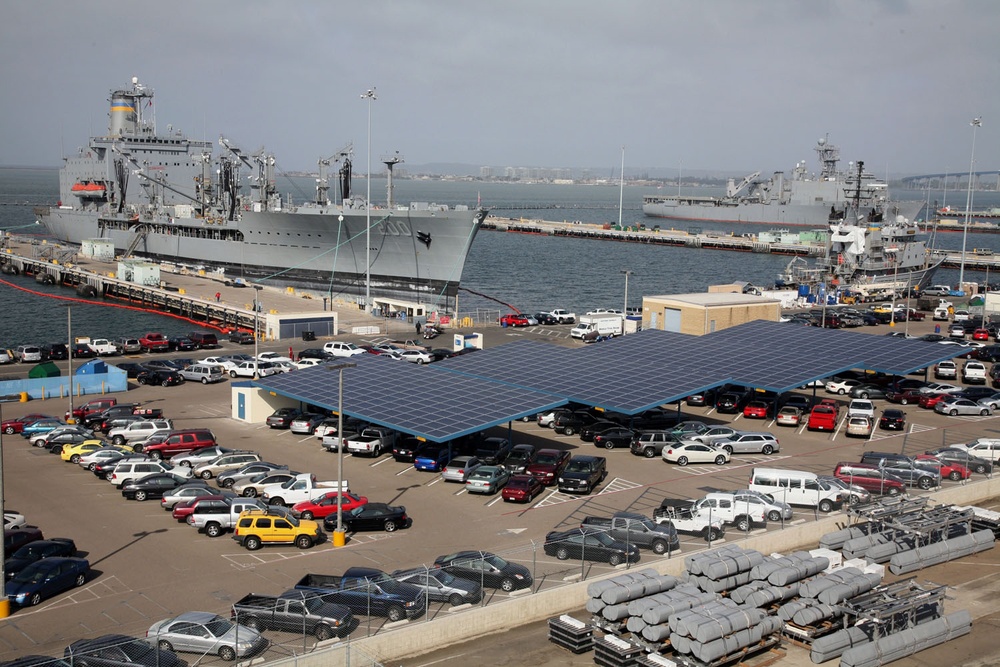 Solar carports at Naval Base San Diego