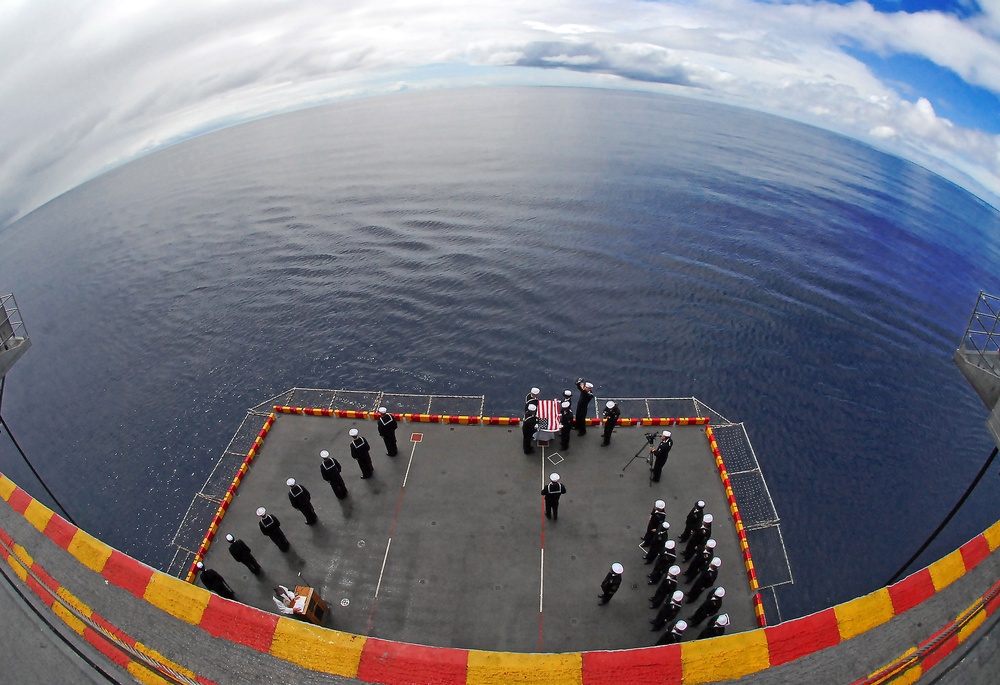 USS Tarawa burial at sea