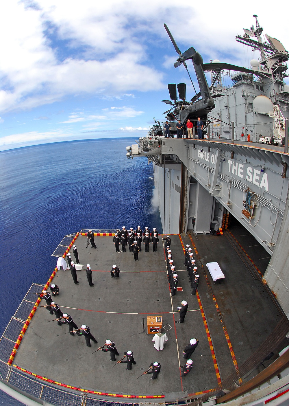 USS Tarawa burial at sea