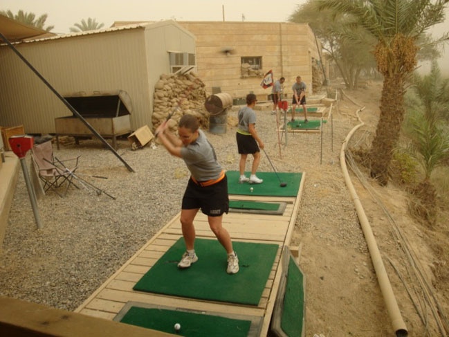 Driving Range Helps Soldiers Relax