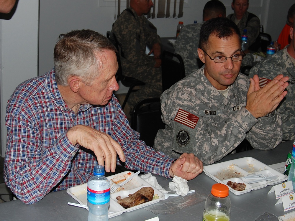 Congressional Delegation Visits Camp Eggers Soldiers