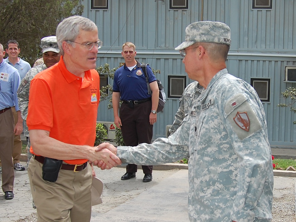 Congressional Delegation visits Camp Eggers Soldiers