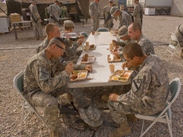 Cooks work long hours to feed troops