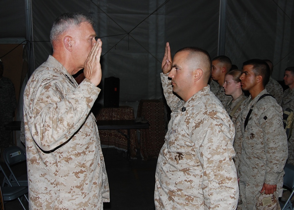 Top Marines visit service members at Camp Eggers